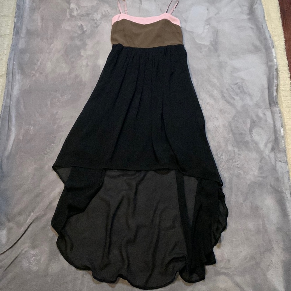 Color block high-low dress